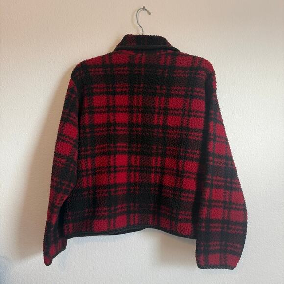 Vintage Kathy Ireland Plaid Jacket Coat Oversize Size L Fleece Warm Hunter Barn - Picture 5 of 7